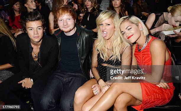 Harry Styles, Ed Sheeran, Ellie Goulding, and Rita Ora attend the 2013 MTV Video Music Awards at the Barclays Center on August 25, 2013 in the...