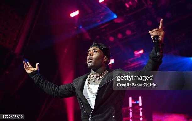 Lil Uzi Vert performs in concert during his "Pink Tape" tour at Coca-Cola Roxy on November 06, 2023 in Atlanta, Georgia.