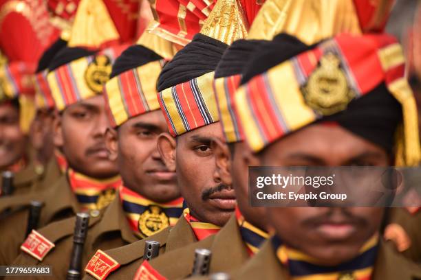 November 09 Srinagar Kashmir, India : New recruits of the Indian Border Security Force during a passing out parade in Humhama, on the outskirts of...