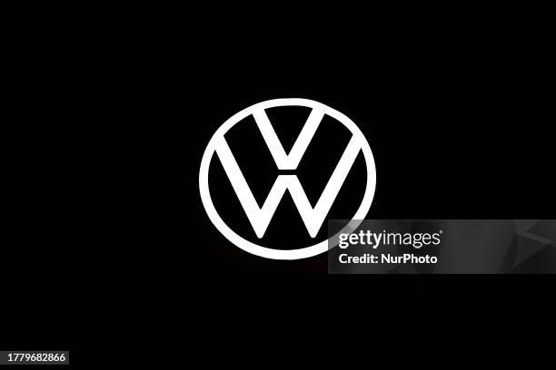 The Volkswagen logo, the German automobile manufacturer and the largest automotive manufacturer by worldwide sales, captured in one of its shops in...