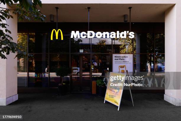 The McDonalds Corporation logo, the American multinational fast food chain and the worlds largest fast food restaurant chain and worlds...