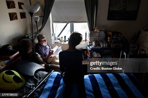 Framingham, MA Chase reads a poem for Garban in his room. When he was a patient under her care two years ago, Donald Chase impressed and amazed VA...