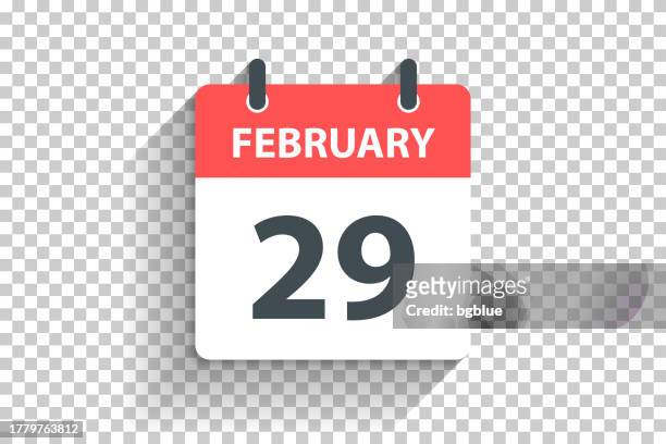 ilustrações de stock, clip art, desenhos animados e ícones de february 29 - daily calendar icon in flat design style on blank background - prazo