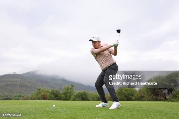 Robert MacIntyre of Scotland in action during a pro-am prior to the Nedbank Golf Challenge at Gary Player CC on November 07, 2023 in Sun City, South...