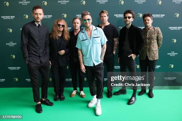 Brent Kutzle, Drew Brown, Eddie Fisher, Ryan Tedder, Zach Filkins and Brian Willett of OneRepublic attend the 2023 Earthshot Prize Awards Ceremony on...