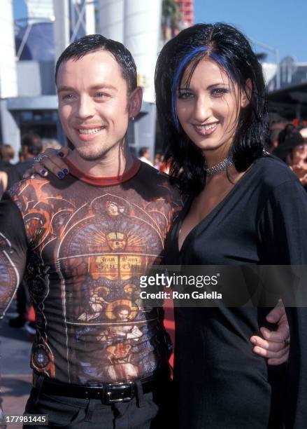 Singer Darren Hayes of Savage Garden and wife Colby Taylor attend the 15th Annual MTV Video Music Awards on September 10, 1998 at Universal Studios...