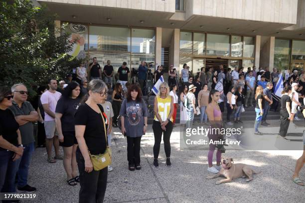 Moment of silence is held to commemorate victims of the October 7 attacks on November 7, 2023 in Tel Aviv, Israel. A month after Hamas's Oct. 7...