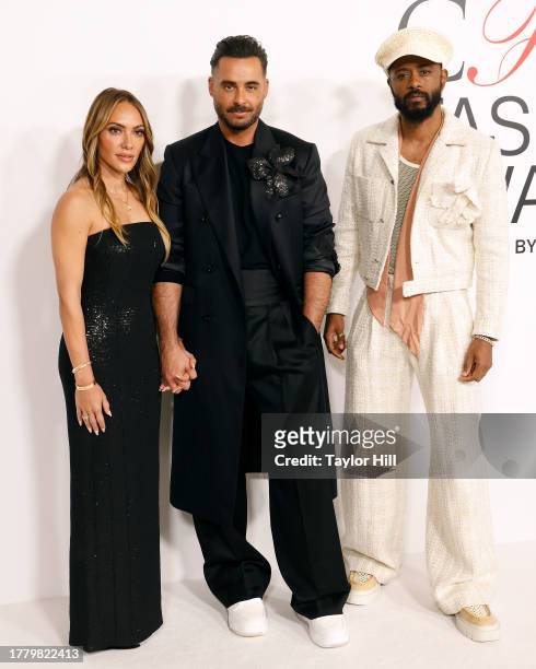 Shirin Amiri, Mike Amiri, and LaKeith Stanfield attend the 2023 CFDA Awards at American Museum of Natural History on November 06, 2023 in New York...