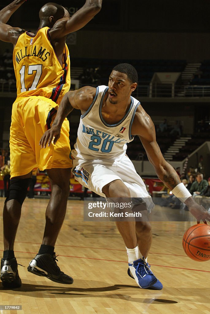 Jeff Trepagnier of the Asheville Altitude drives to the basket... News