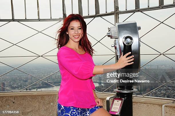 Actress Jillian Rose Reed visits The Empire State Building on August 26, 2013 in New York City.