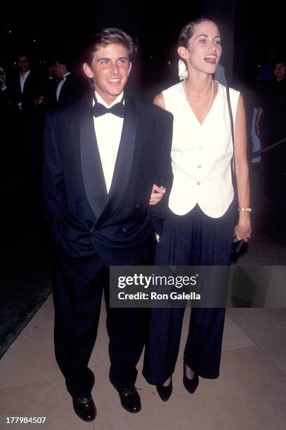 Actor Charlie Schlatter and girlfriend Colleen Gunderson attend the First Annual Comedy Hall of Fame Induction Ceremoy on August 29, 1993 at the...