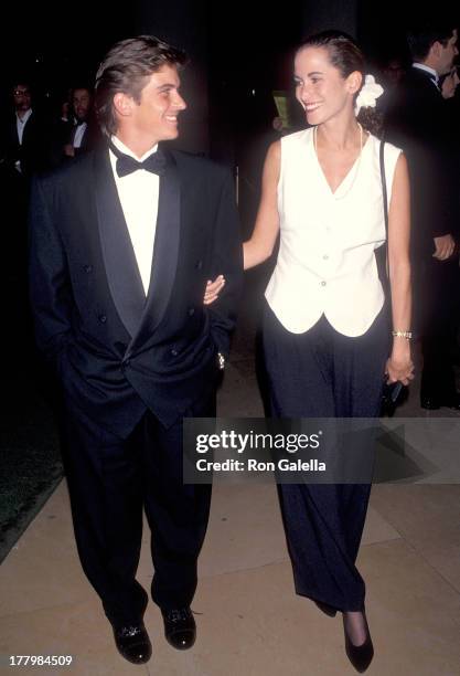 Actor Charlie Schlatter and girlfriend Colleen Gunderson attend the First Annual Comedy Hall of Fame Induction Ceremoy on August 29, 1993 at the...