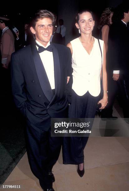 Actor Charlie Schlatter and girlfriend Colleen Gunderson attend the First Annual Comedy Hall of Fame Induction Ceremoy on August 29, 1993 at the...