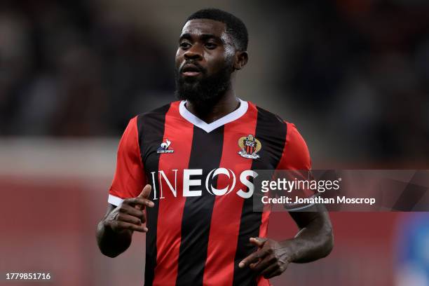 Jeremie Boga of OGC Nice during the Ligue 1 Uber Eats match between OGC Nice and Stade Rennais FC at Allianz Riviera on November 05, 2023 in Nice,...