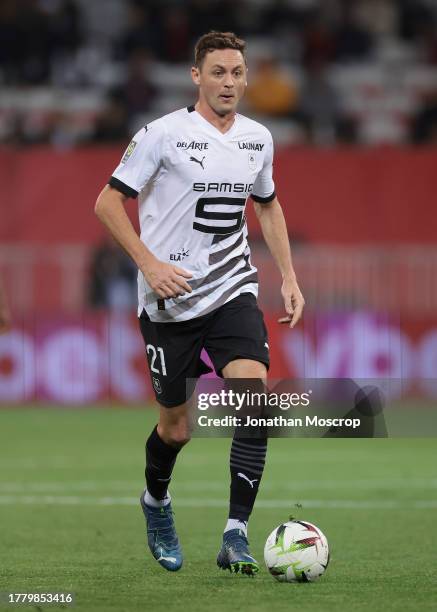 Nemanja Matic of Stade Rennais FC during the Ligue 1 Uber Eats match between OGC Nice and Stade Rennais FC at Allianz Riviera on November 05, 2023 in...