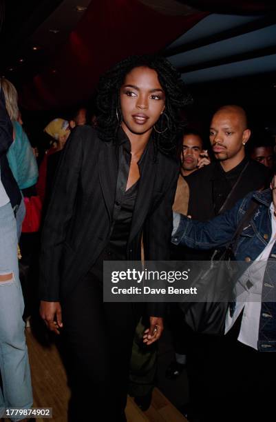 American rapper Lauryn Hill attends a party for 'The Refugee Project' held at the Armani store, Knightsbridge, London, 3rd June 1999.