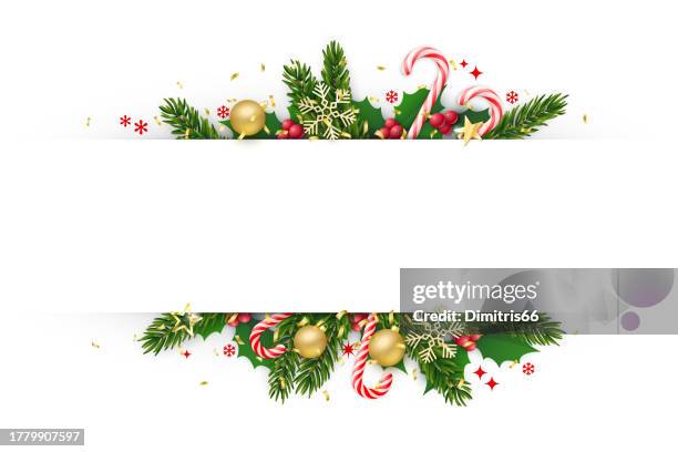 stockillustraties, clipart, cartoons en iconen met holidays realistic vector garland frame. - krans