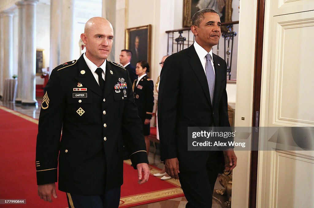 Obama Awards Staff Sgt Ty Carter With Medal Of Honor At White House