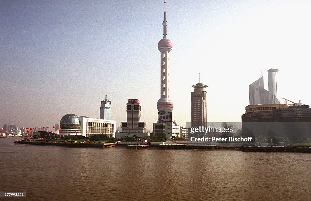Hafen, Shanghai, Stadtteil Pudong, Fluss Huangpu, China, Asien, 
