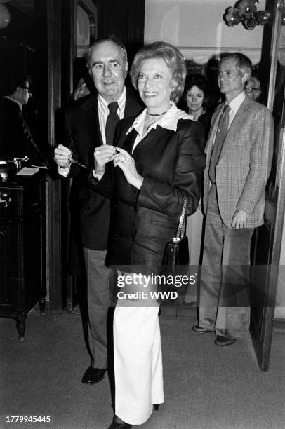 Jim Backus and Henny Backus attend a party at the Bistro restaurant in Beverly Hills, California, on June 1, 1979.