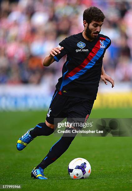 Jose Campana of Crystal Palace in action during the Barclays Premier League match between Stoke City and Crystal Palace at Britannia Stadium on...