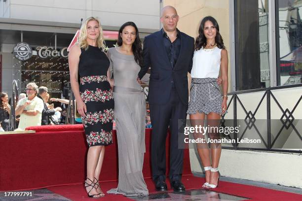 Katee Sackhoff, Michelle Rodriguez, Vin Diesel and Jordana Brewster attend the ceremony honoring Vin Diesel with a star on The Hollywood Walk of Fame...