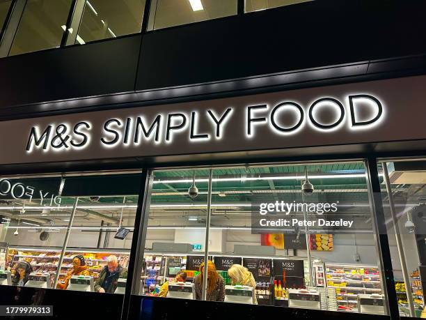 Bridge ,ENGLAND Marks and Spencer Simply Food External Store Sign England.