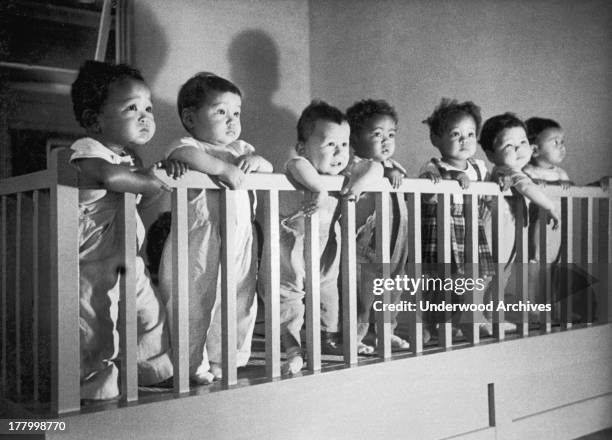 Toddlers in an orphanage in post-war Japan, c. 1948.
