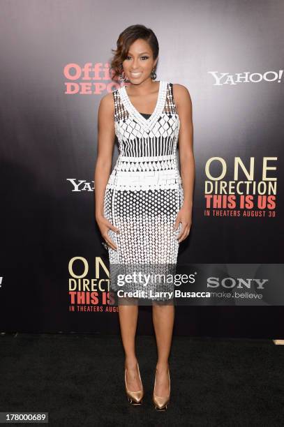 Television personality Alicia Quarles attends the New York premiere of "One Direction: This Is Us" at the Ziegfeld Theater on August 26, 2013 in New...