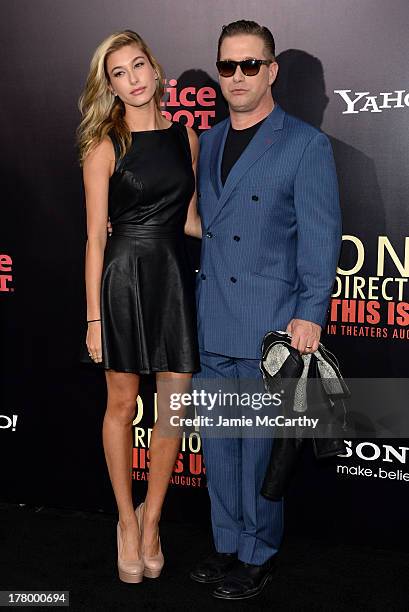 Hailey Rhode Baldwin and Stephen Baldwin attend the world premiere of "One Direction: This Is Us" at the Ziegfeld Theater on August 26, 2013 in New...