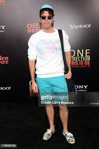 Perez Hilton attends the New York premiere of "One Direction: This Is Us" at the Ziegfeld Theater on August 26, 2013 in New York City.