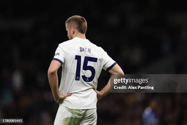 Eric Dier of Tottenham during the Premier League match between Tottenham Hotspur and Chelsea FC at Tottenham Hotspur Stadium on November 06, 2023 in...