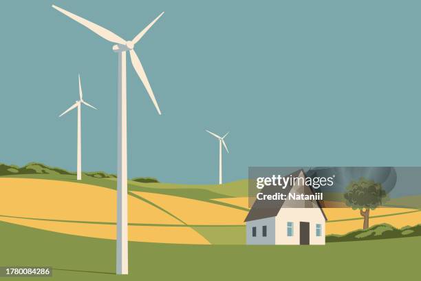 wind generator - windkraftanlage stock-grafiken, -clipart, -cartoons und -symbole