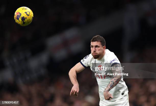 Pierre-Emile Hojbjerg during the Premier League match between Tottenham Hotspur and Chelsea FC at Tottenham Hotspur Stadium on November 06, 2023 in...