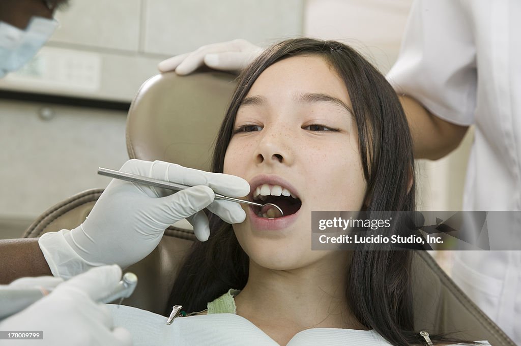 Girl during a dental exam