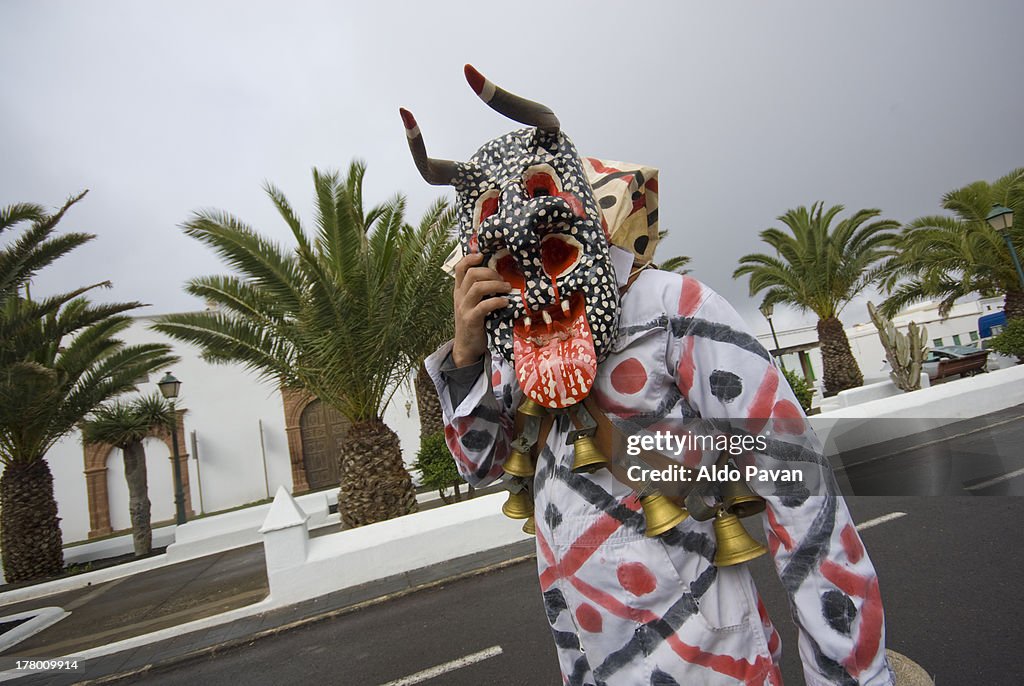 Canary, Lanzarote, Teguise, carnival mask