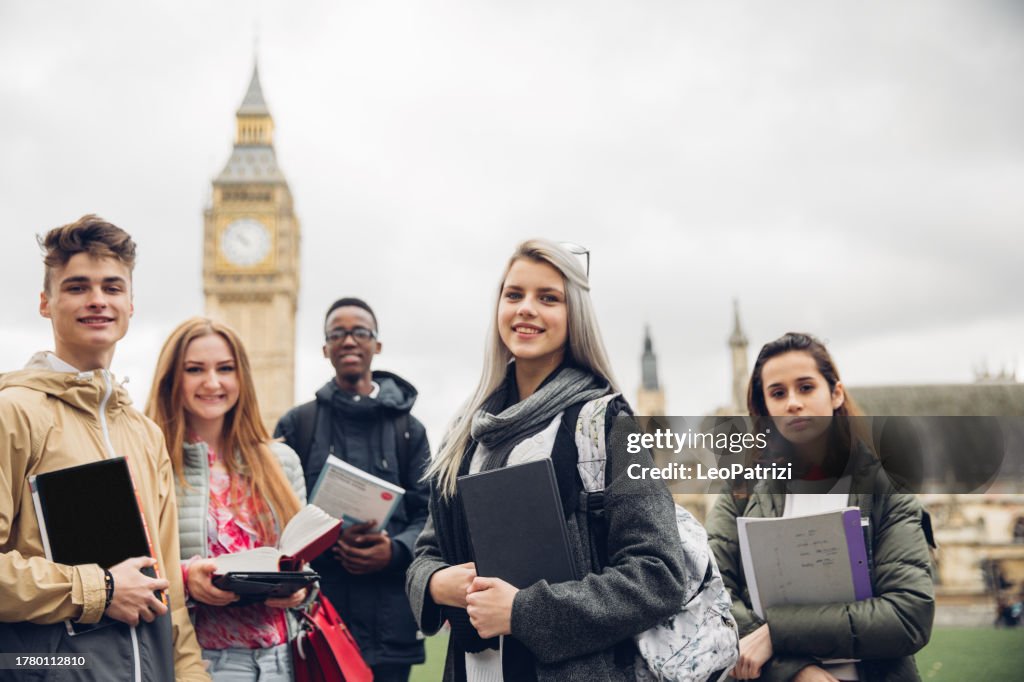 Group of multi ethnic English students