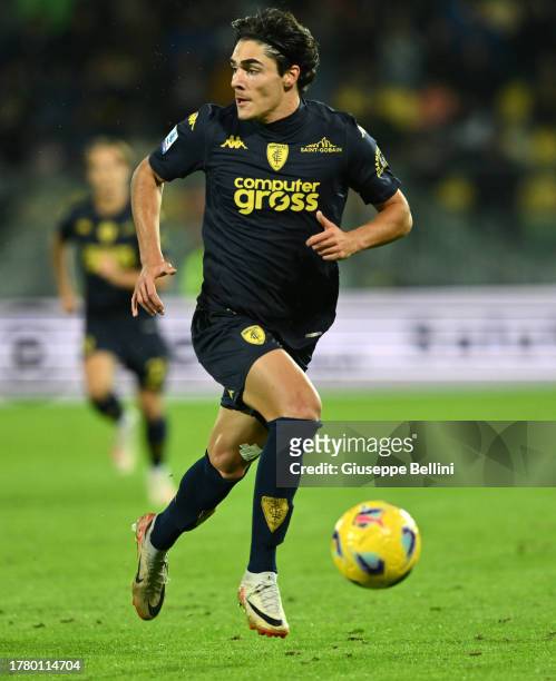 Matteo Cancellieri of Empoli FC in action during the Serie A TIM match between Frosinone Calcio and Empoli FC at Stadio Benito Stirpe on November 06,...