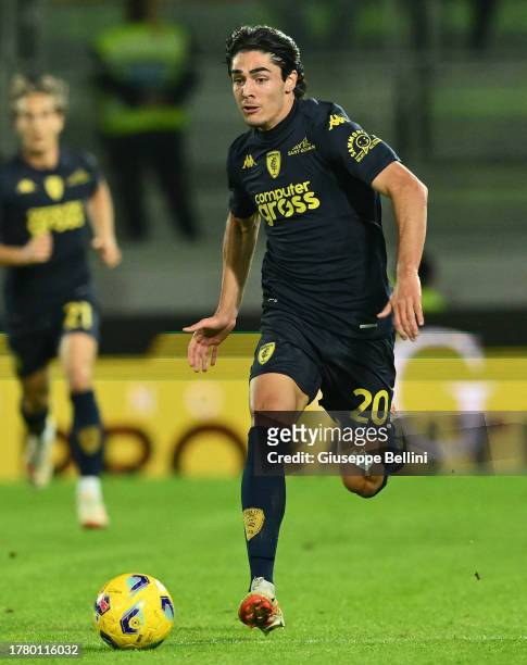 Matteo Cancellieri of Empoli FC in action during the Serie A TIM match between Frosinone Calcio and Empoli FC at Stadio Benito Stirpe on November 06,...