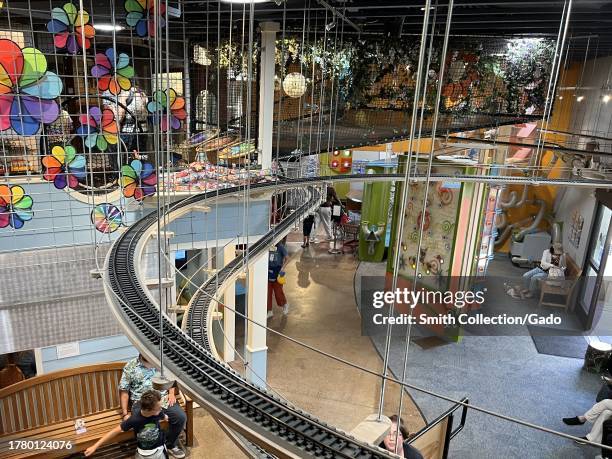 Aerial view of displays at the Children's Museum of Sonoma County, Santa Rosa, California, July 9, 2023.