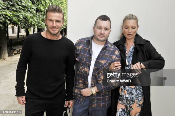 David Beckham, Kim Jones and Kate Moss in the front row