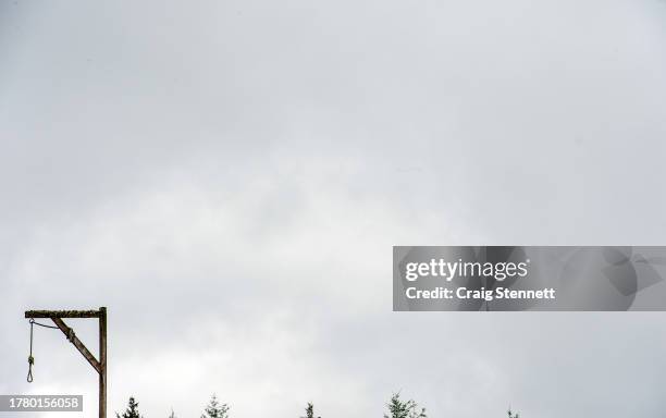 The Gallows of Natzweiler Struthof Concentration Camp on September 11, 2021 near Natzweiler, Bas-Rhin, France. Natzweiler-Struthof was a Nazi...