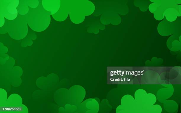 ilustraciones, imágenes clip art, dibujos animados e iconos de stock de fondo de marco verde de trébol del día de san patricio - marzo
