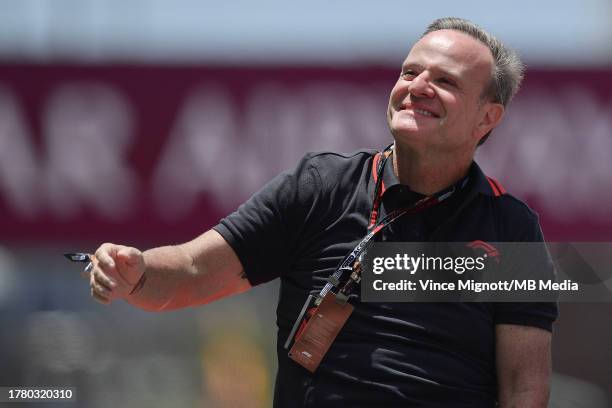 Rubens Barrichello during the F1 Grand Prix of Brazil at Autodromo Jose Carlos Pace on November 5, 2023 in Sao Paulo, Brazil.