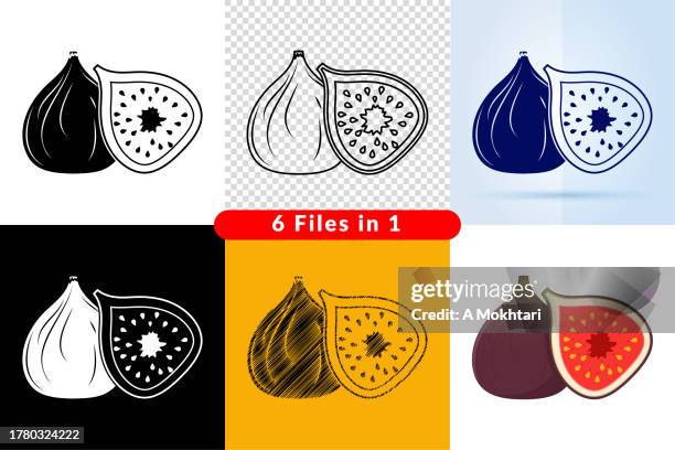 fig icon. - fig tree stock illustrations