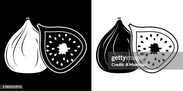fig icon. - fig tree stock illustrations