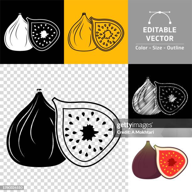 fig icon. - fig tree stock illustrations