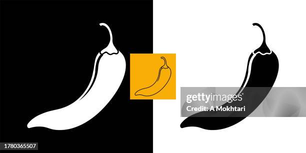 chili pepper icon. - chilli white background stock illustrations