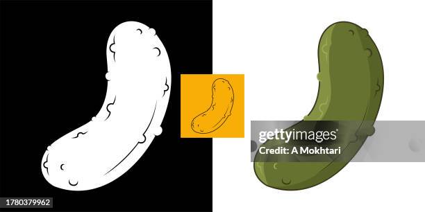illustrazioni stock, clip art, cartoni animati e icone di tendenza di icona sottaceto. - cetriolino