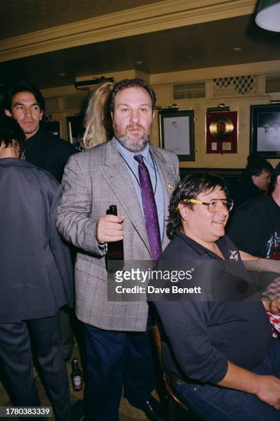 The English performing arts promoter Harvey Goldsmith at an event being held at the Hard Rock Cafe, London, 1991.